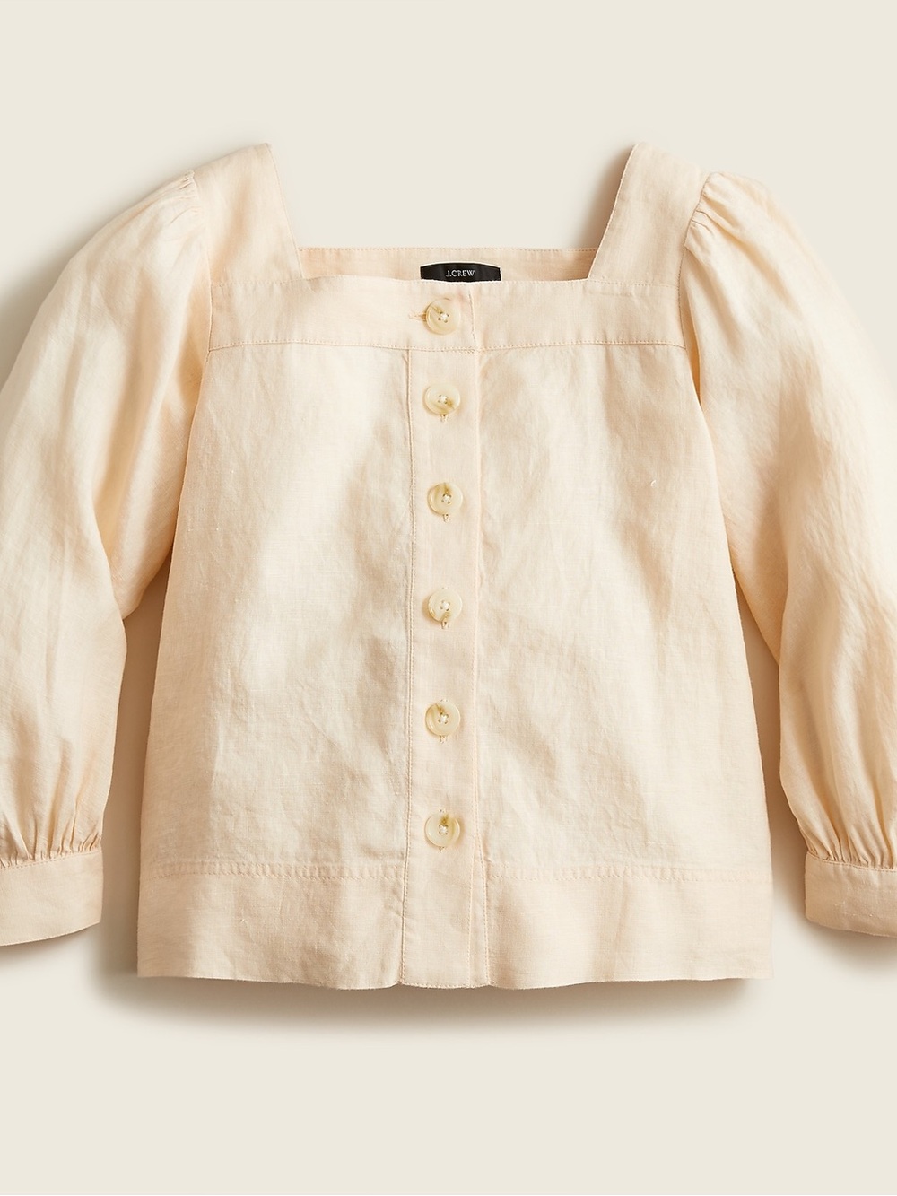 J.Crew Squareneck button-front linen top
